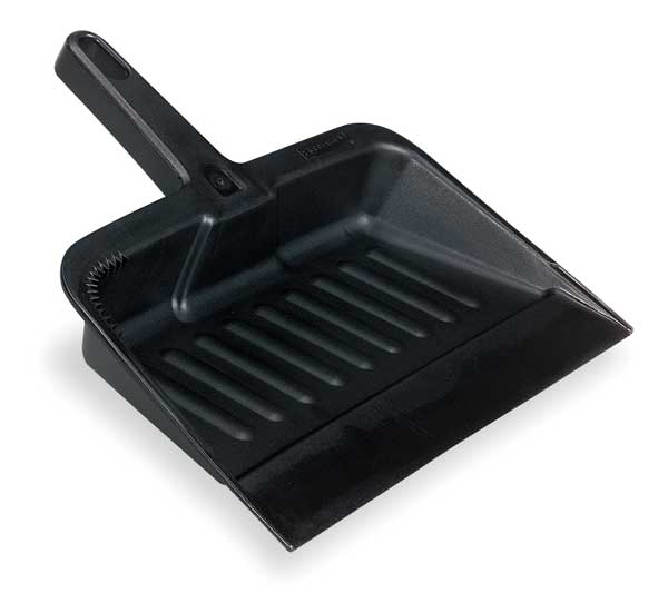 Hand Held Dust Pan, Black, Polypropylene, Overall Width: 8-1/4