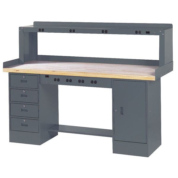 Side/Back Rail Kit, 60W x 30D x 3H, Gray