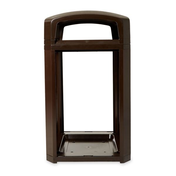 50 gal Square Trash Can, Sable, 26 in Dia, None, Polycarbonate Body/Polycarbonate And ABS Extrusion