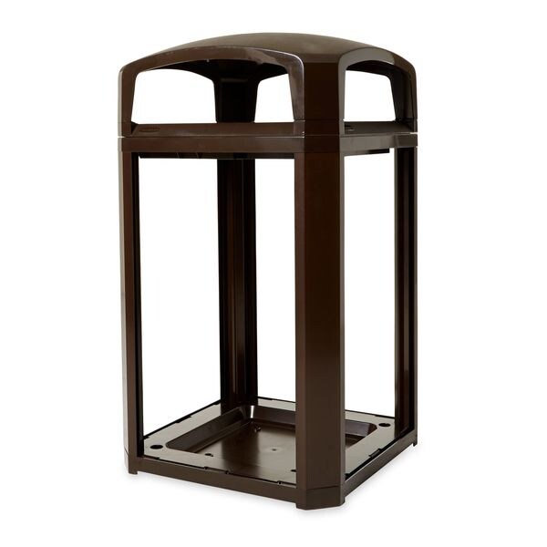 50 gal Square Trash Can, Sable, 26 in Dia, None, Polycarbonate Body/Polycarbonate And ABS Extrusion