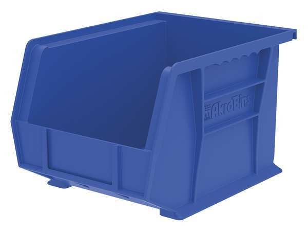 Hang & Stack Storage Bin, Blue, Plastic, 10 7/8 in L x 8 1/4 in W x 7 in H, 50 lb Load Capacity