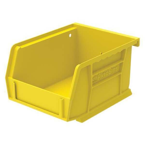 Hang & Stack Storage Bin, Yellow, Plastic, 5 3/8 in L x 4 1/8 in W x 3 in H, 10 lb Load Capacity