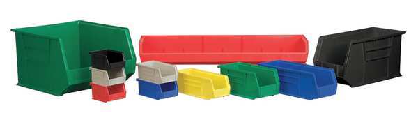 Hang & Stack Storage Bin, Yellow, Plastic, 5 3/8 in L x 4 1/8 in W x 3 in H, 10 lb Load Capacity
