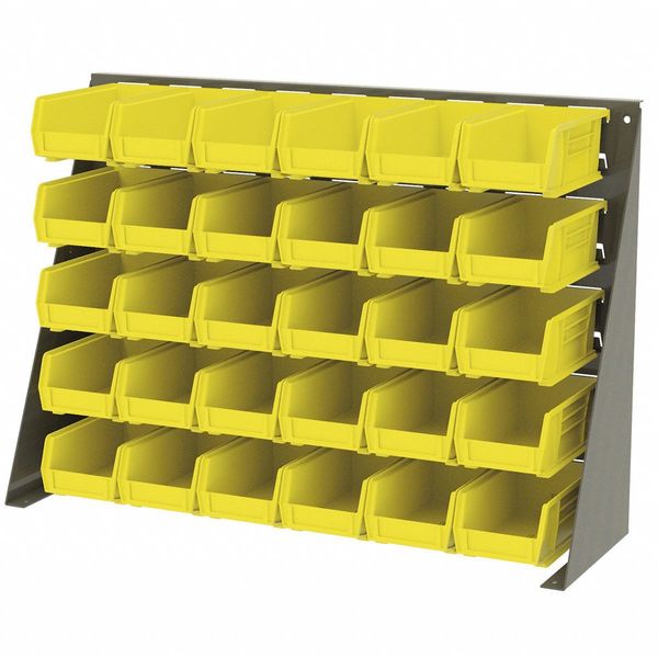 Hang & Stack Storage Bin, Yellow, Plastic, 7 3/8 in L x 4 1/8 in W x 3 in H, 10 lb Load Capacity