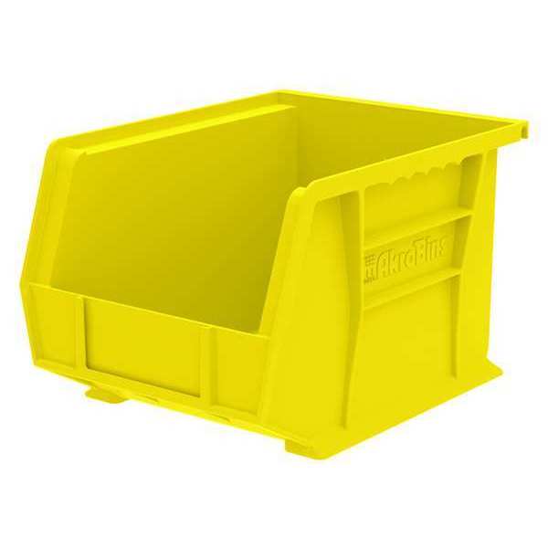 Hang & Stack Storage Bin, Yellow, Plastic, 10 7/8 in L x 8 1/4 in W x 7 in H, 50 lb Load Capacity