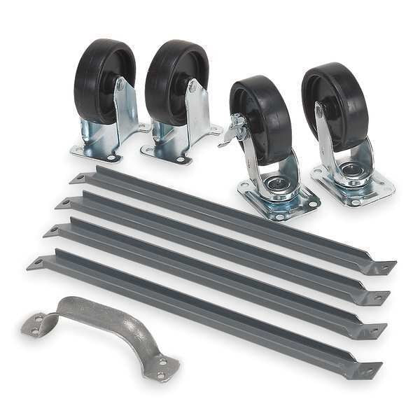 Steel Bin Rail Floor Rack, 20 in W x 36 in D x 54 in H, Gray
