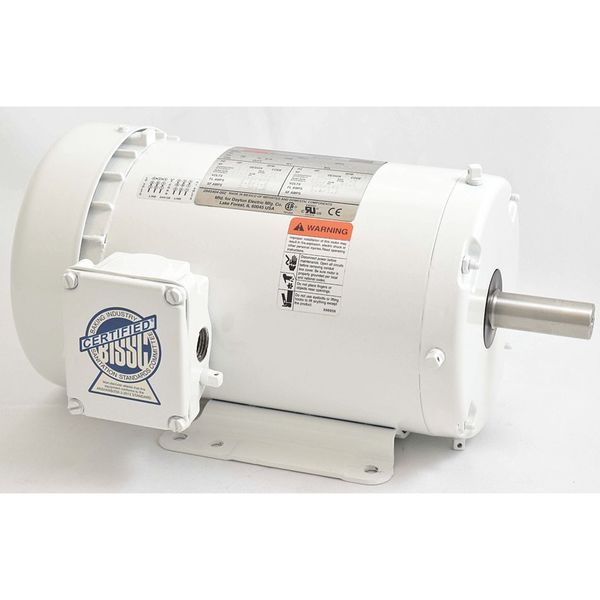 Washdown Motor, 3 Ph, TEFC, 1 HP, 1760 rpm