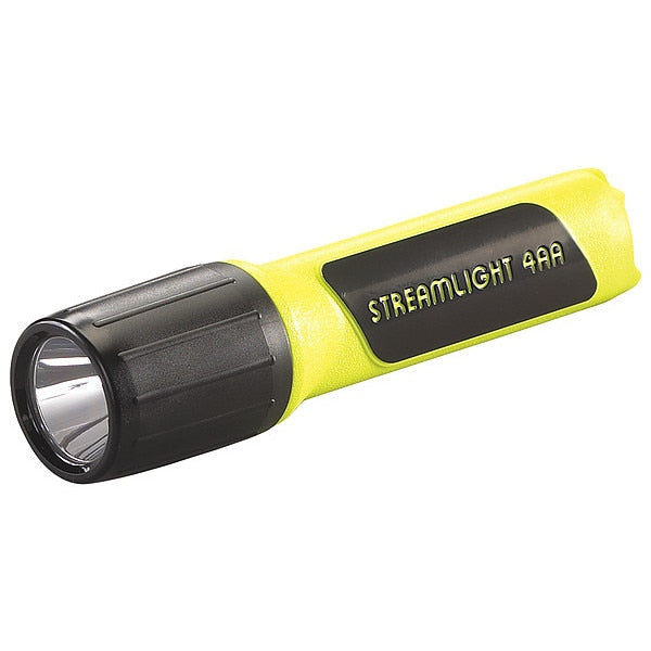 Yellow No Led Industrial Handheld Flashlight, Alkaline AA, 100 lm