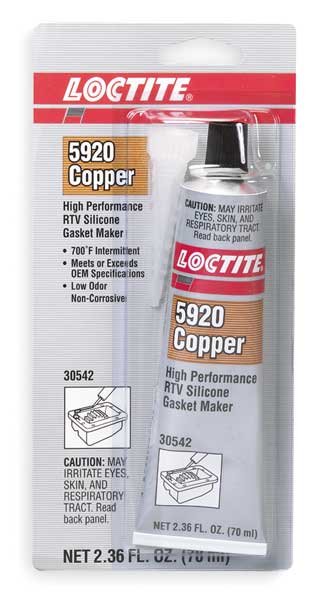 Oil-Resistant, Noncorrosive RTV Silicone Gasket Maker, 70 mL, Copper