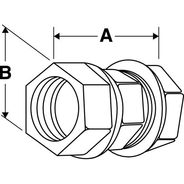 Coupling, Compression, Steel, 1 1/4 In