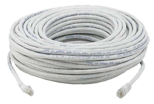 Ethernet Cable, Cat 6, White, 100 ft.