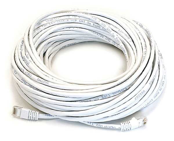 Ethernet Cable, Cat 6, White, 75 ft.