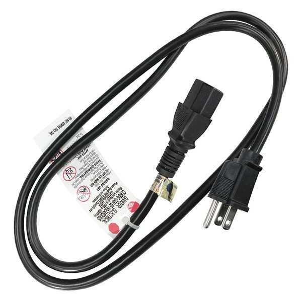 Power Cord, 5-15P, SJT, 3 ft., Blk, 13A, 16/3, Standards: cULus