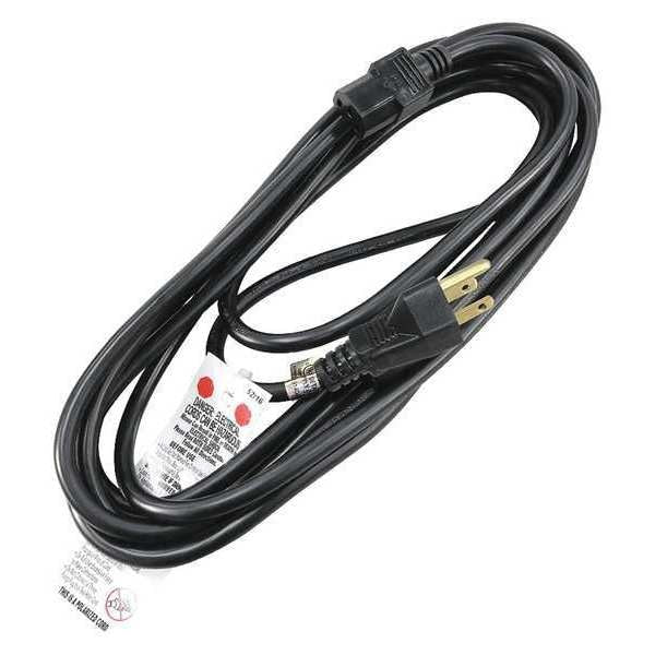 Power Cord, 5-15P, SJT, 15 ft., Blk, 15A, 14/3