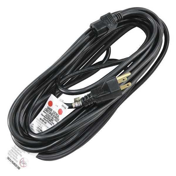 Power Cord, 5-15P, SJT, 25 ft., Blk, 13A, 16/3