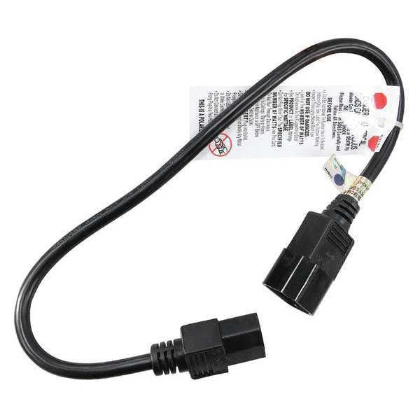 Power Cord, IEC C14, SJT, 1.5 ft., 10A, 18/3