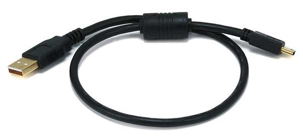 USB 2.0 Cable, 1.5 ft.L, Black