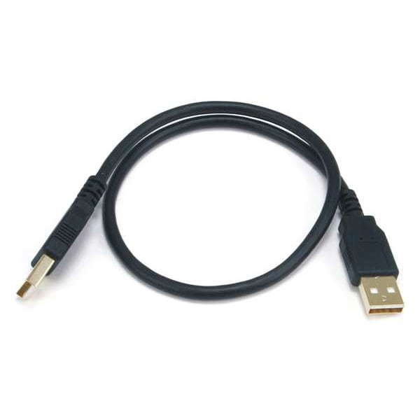 USB 2.0 Cable, 1-1/2 ft.L, Black