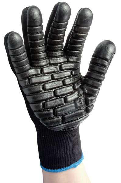Anti-Vibration Gloves, XL, Black, PR