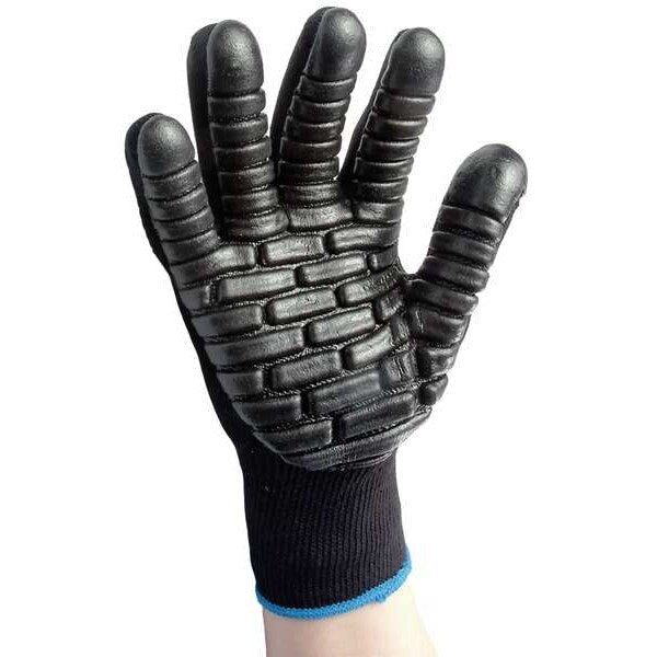 Anti-Vibration Gloves, L, Black, PR