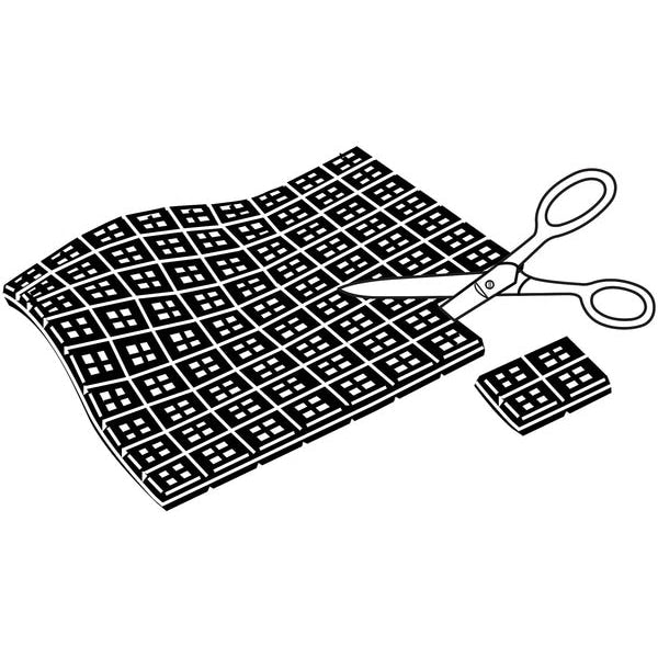 Vibration Iso Pad, 2x2x3/4 In, PK2