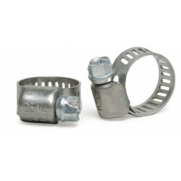 Hose Clamp, 301 Stainless Steel, Perforated Band, 5/16 in â 5/8 in Clamping Dia, 10 Pack
