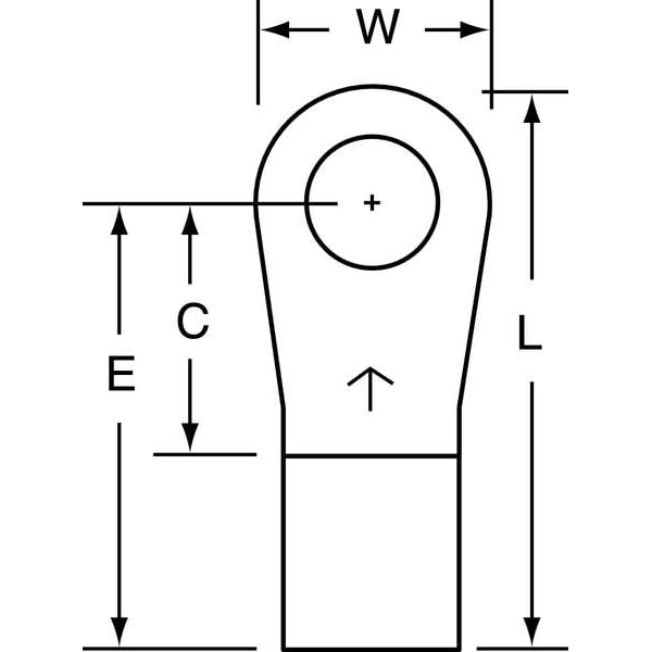 6 AWG Non-Insulated Ring Terminal 3/8