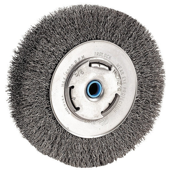 Crimped Wire Wheel Wire Brush, Arbor, 6