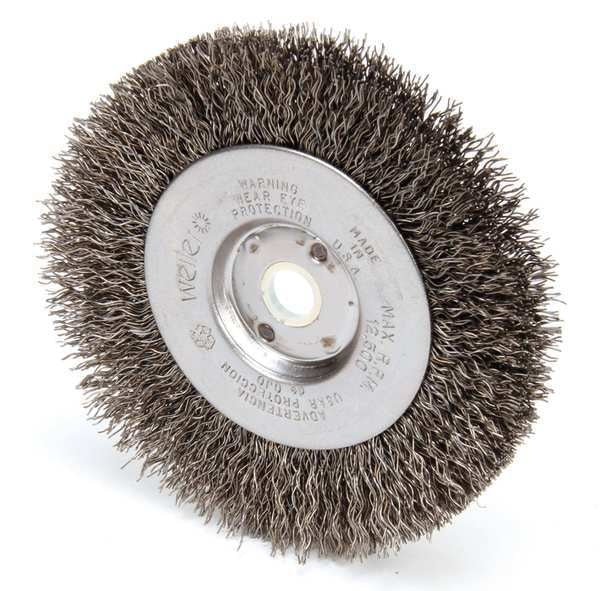 Crimped Wire Wheel Wire Brush, Threaded Arbor