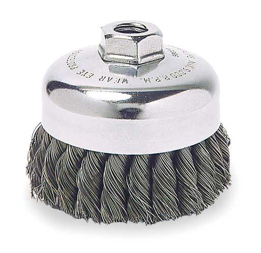 Knot Wire Cup Wire Brush, Threaded Arbor, 4