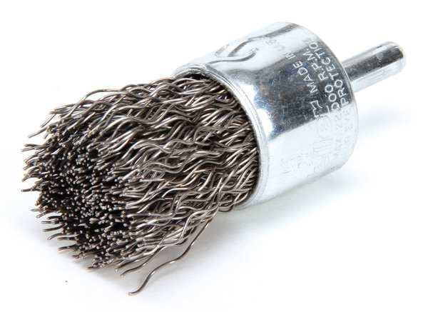 Crimped Wire End Wire Brush, Steel, 1