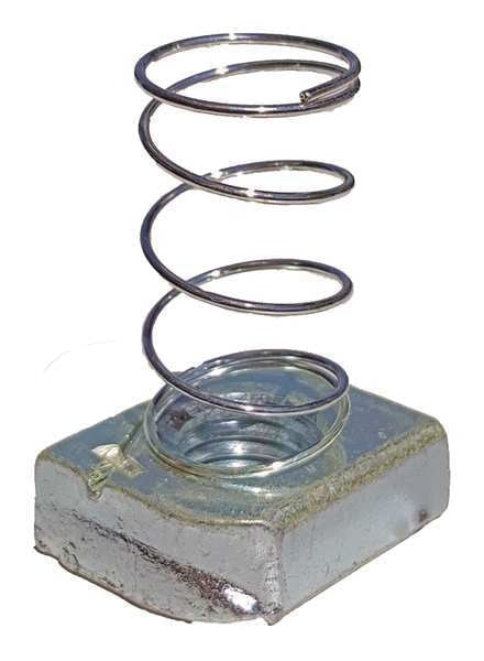 Channel Spring Nut, 5/8 In, Silver, PK25