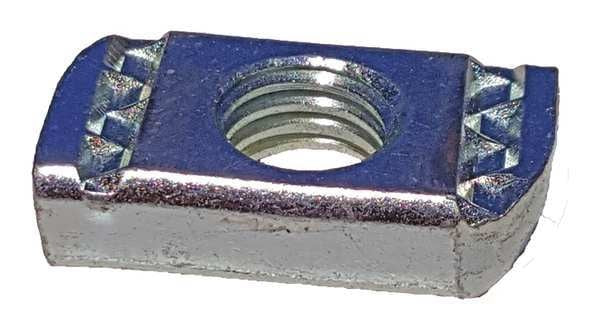 Channel Springless Nut, 1/4In, Silver, PK25
