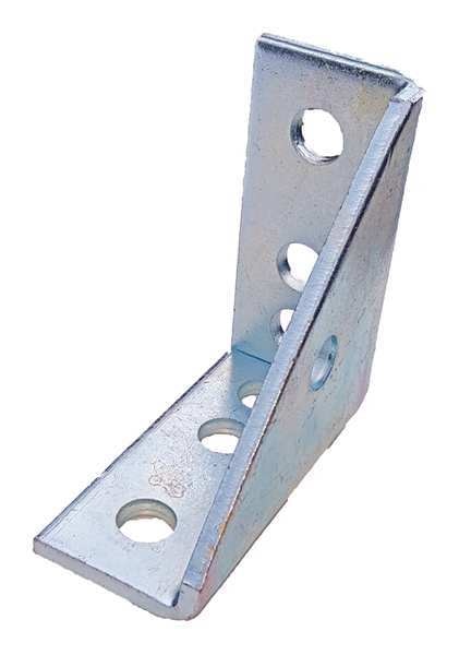 Channel Angle Bracket, Silver, Depth: 1 7/8 in