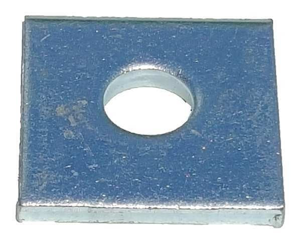 Channel Square Washer, 1/2 In, Silver, PK25