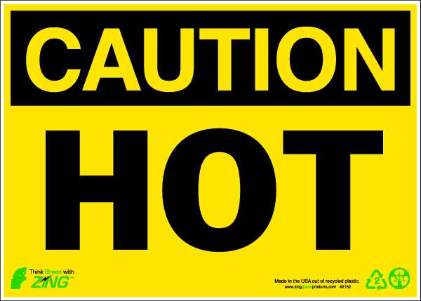 Caution Sign, 10 in H, 14 in W, Aluminum, Rectangle, English, 2152A