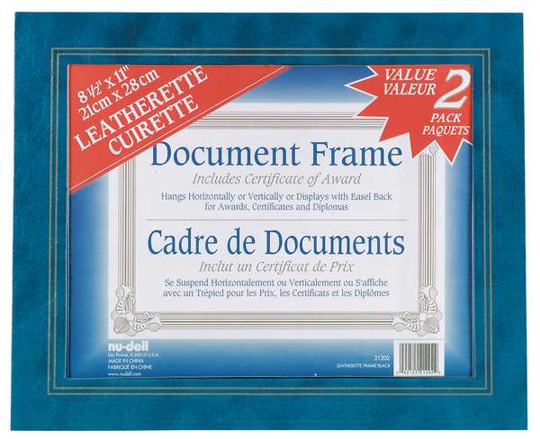 Leatherette Frame 8.5x11 Blue, PK2