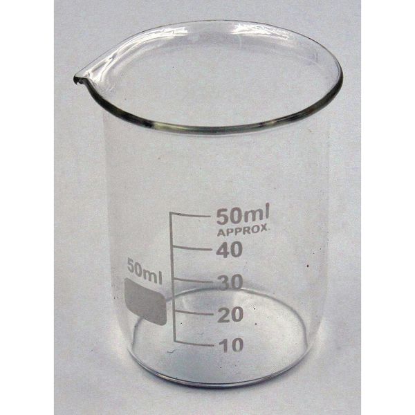 Beaker, Low Form, Glass, 50mL, PK12