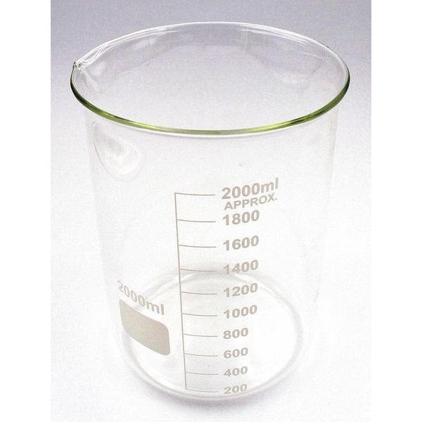 Beaker, Low Form, Glass, 2000mL, PK4