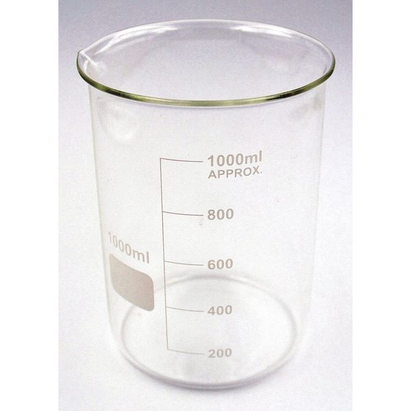 Beaker, Low Form, Glass, 1000mL, PK6