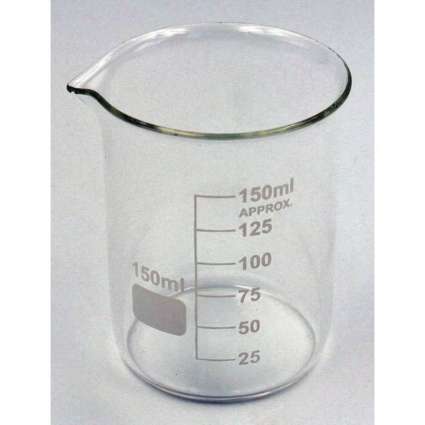 Beaker, Low Form, Glass, 150mL, PK12