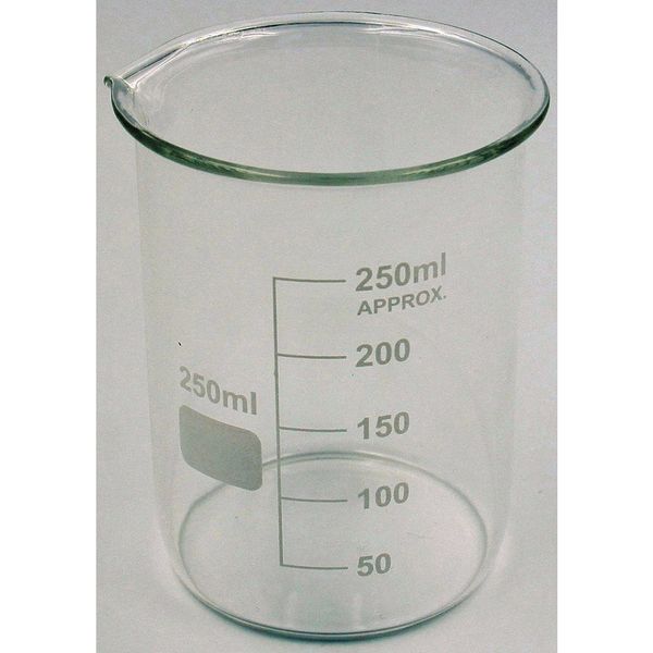 Beaker, Low Form, Glass, 250mL, PK12
