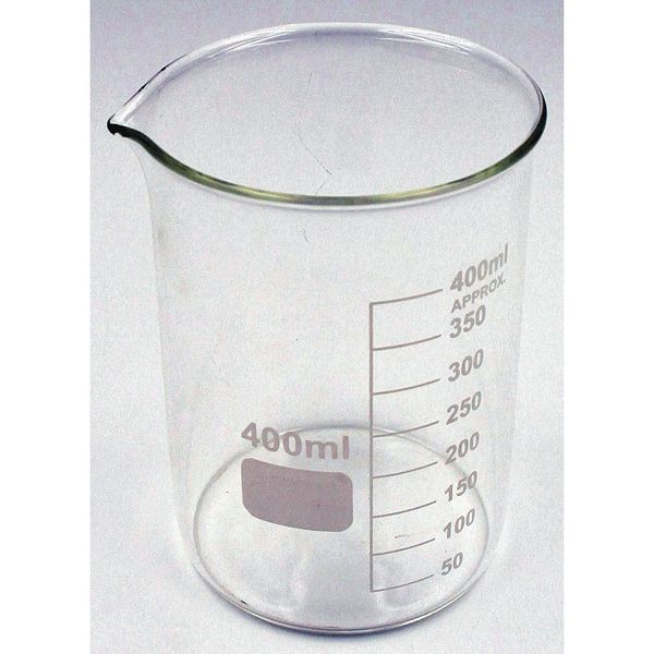 Beaker, Low Form, Glass, 400mL, PK6
