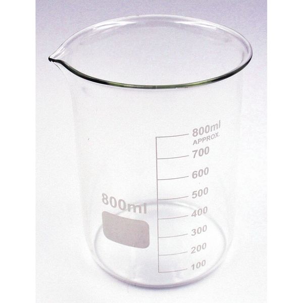 Beaker, Low Form, Glass, 800mL, PK6