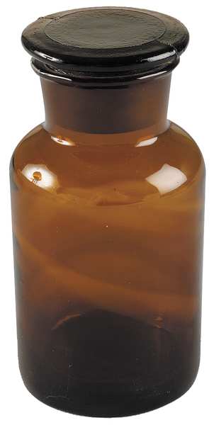 Reagent Bottle, Amber, Wide, 60 mL, PK8