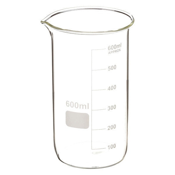 Beaker, Tall Form, Glass, 600mL, PK6