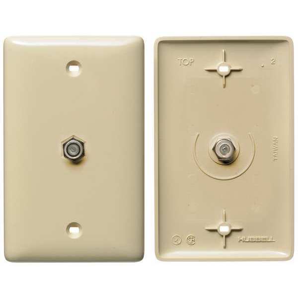 Video Wall Plate and Jack, F Type, Ivory