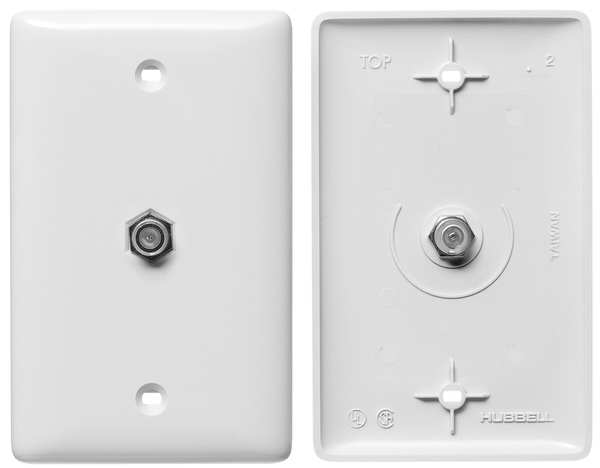 Video Wall Plate and Jack, F Type, White