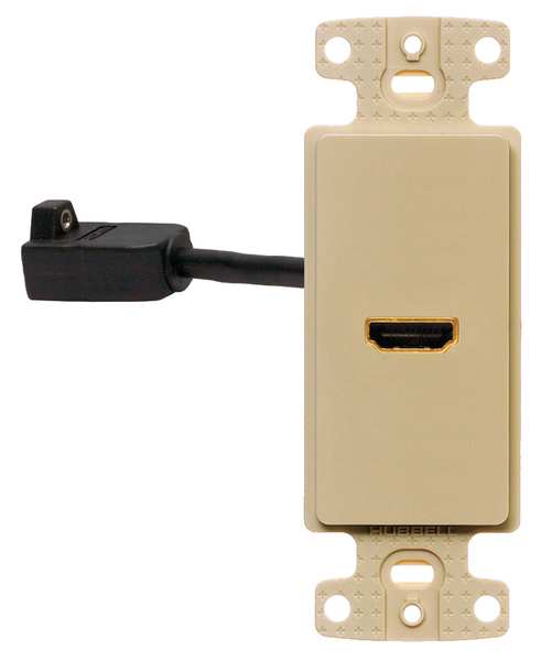 Video Wall Plate and Jack, HDMI, Ivory