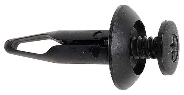 Push-In Rivet, Flat Head, 453/500 in L, Nylon Body, 25 PK